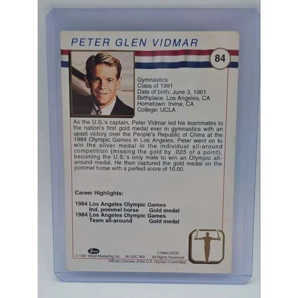 1991 Impel U.S. Olympic Hall of Fame #84 Peter Vidmar Card